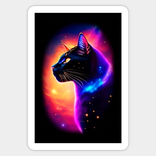 Estellar black cat Coloful Sticker